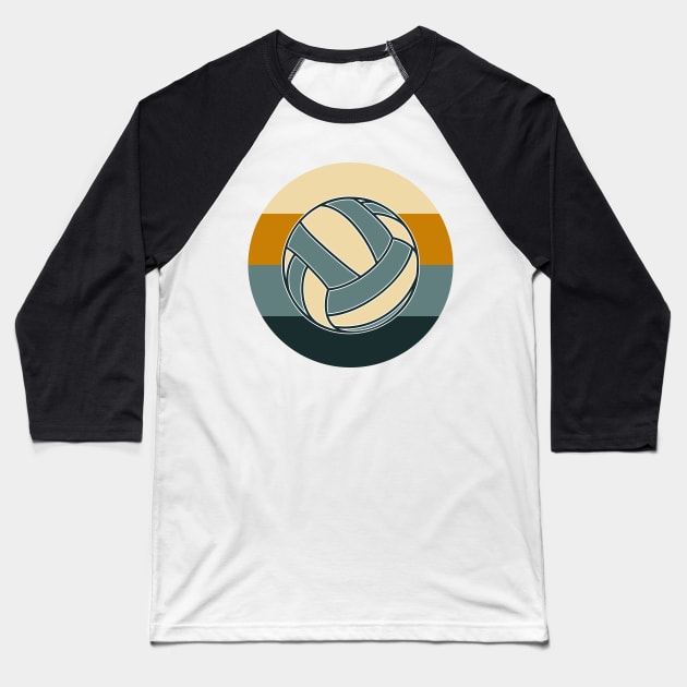 Volleyball Ball in Retro Colors Baseball T-Shirt by acidmit